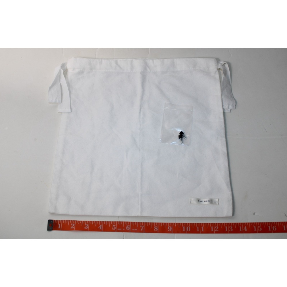 The Row White 13x13.5 Ribbon Cinch Shoe Dust Bag with Spare Heel Rubbers – 4